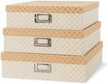 Soul & Lane - Geometric Check Scrapbook Storage Boxes with Lids, Set of 3 by SoulLane