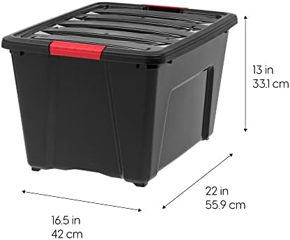 IRIS USA 4-Pack 54 Quart Storage Bins with Lids, Black - Image 2