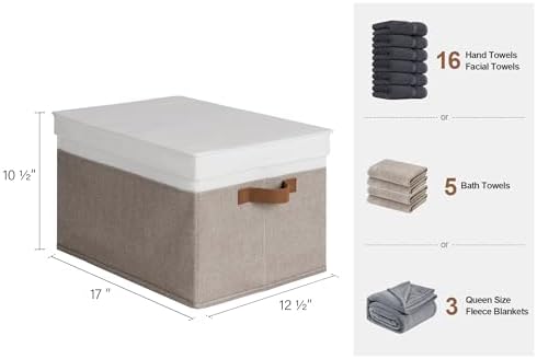 StorageWorks Fabric Storage Bins with Lids, Closet Storage Bins - Image 2