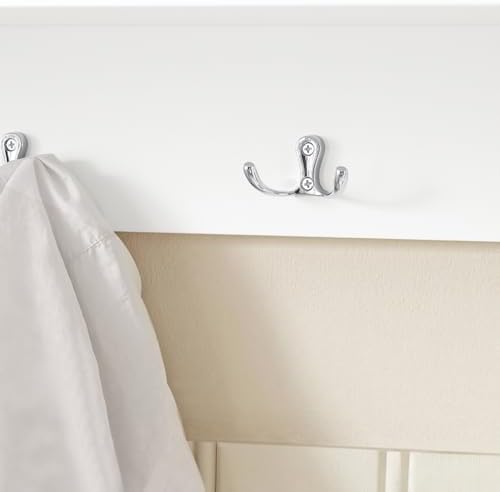 Haotian Wall Mount Entryway Coat Rack, Wall Size, White - Image 6
