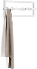 Umbra Cubiko Wall Mounted Modern, Sleek, Space-Saving Hanger with Retractable Hooks to Hang Coats, Scarves, Purses and More, 5, White by Umbra