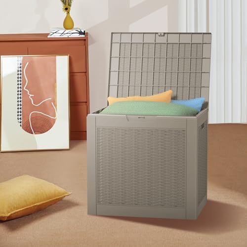 Vixzen 31 Gallon Deck Boxes Outdoor Waterproof, Lockable Outdoor Storage Bench for Patio Cushions, Garden Tools, Pool Supplies (Grey, 31 Gallon) - Image 7