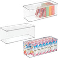 iDesign Plastic Stackable Hinged-Lid Storage Box, Set of 3, Clear by iDesign