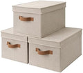 StorageWorks Fabric Storage Bins with Lids, Decorative Storage Bins by StorageWorks