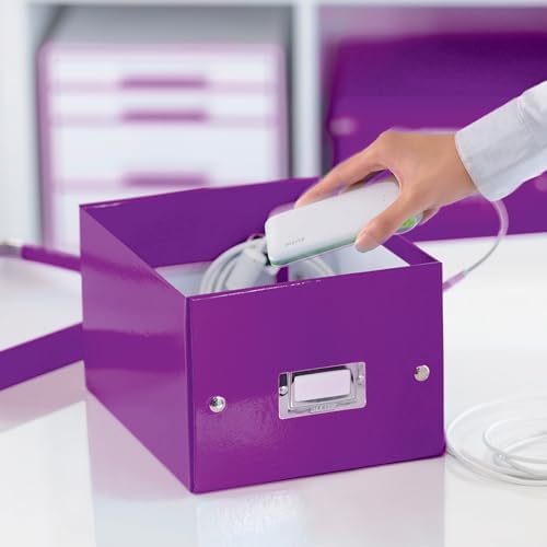 Leitz A5 Storage Box, Click and Store Range 60430001 - Small, Purple Storage Box A5 - Image 6