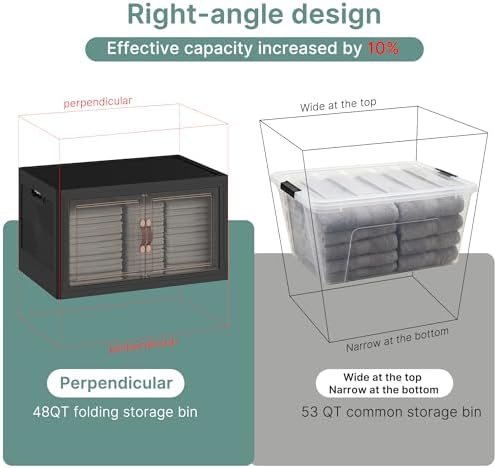 UAMFURI 192QT Lockable Plastic Storage Bins, 4 Pack Collapsible Cabinets - Image 4