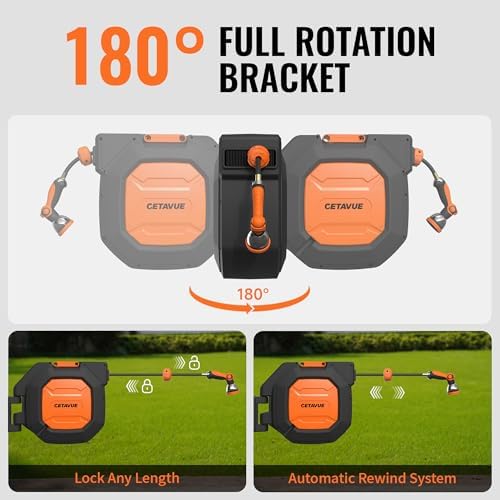 Retractable Garden Hose Reel 5/8 inch x 100 ft Wall Mounted - Image 4
