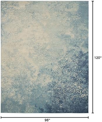 Nourison Home Passion Navy/Light Blue 8' x 10' Area-Rug, Modern, Abstract, Easy-Cleaning, Non Shedding, Bed Room, Living Room, Dining Room, Kitchen (8x10) - Image 2