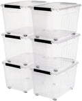 Citylife 82 Quart Large Clear Plastic Storage Bins with Lids 6-Pack by CITYLIFEHomeOrganization