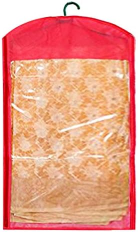 Kuber Industries 12 Pieces Non Woven Hanging Saree Cover Wardrobe Organiser with Hanger (Red) - Ctktc30949 - Image 2