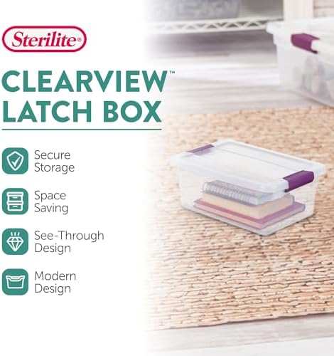 Sterilite 48-Pack ClearView Latch Box, Stackable Storage Organizer Bins for Home, 6 Quart - Image 2