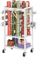 HOOBRO Wrapping Paper Storage Cart, Rolling Craft Storage Cart with Wheels by HOOBRO