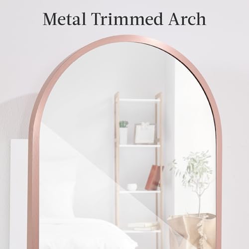 Best Choice Products Arch Mirror Jewelry Cabinet, Jewelry Storage Organizer, Armoire, Lockable Wall or Door Mountable, Full-Length Mirror - Rose Gold - Image 3