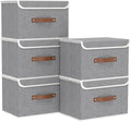Yawinhe Storage Bins with Lids,Grey,17.7x11.8x11.8in,5-Pack by Yawinhe