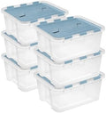 Sterilite Hinged Lid Storage Box Plastic Container, 20 Quart, 6-Pack by Sterilite