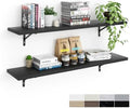 Kaboon 45 inch Long 10 inch Deep Floating Shelves for Wall Set of 2, Large Open Shelves Wall Mounted, Space Saving Home and Commercial Use, Black by Kaboon