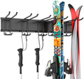 Ski Rack Wall Mount, Stores 5 Pairs, Steel Garage Storage Organizer by Houseables