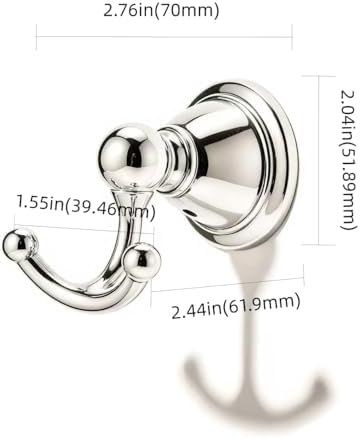 khtumeware 4 Pack 2-1/2 inch Polished Nickel Vintage Towel Hooks - Image 2