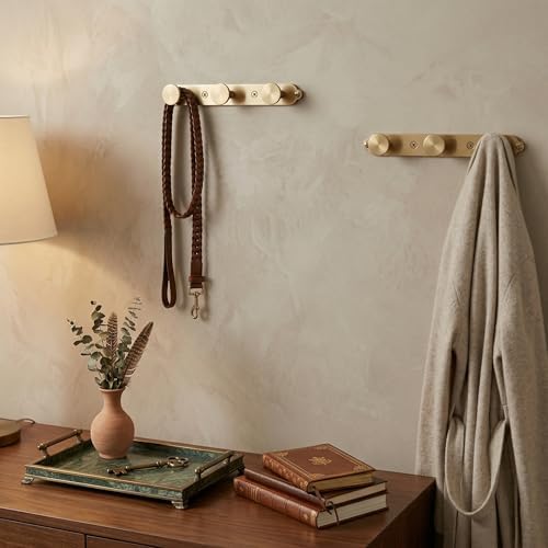 Goo-Ki Champagne Bronze Coat Rack Wall Mount with Keelplate Backplate, Heavy Duty Zinc Coat Hooks Wall Mounted, Modern Soft Gold Hat Hanger and Towel Rack for Entryway, Mudroom, and Bathroom(3 Hooks) - Image 3