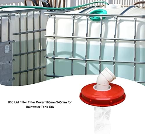 JUTTA 165/245mm IBC Tank Lid Nylon Washable with Lid and Vent Hole for Rainwater Tank IBC Ton Barrel Cover Cap With Nylon Filter for Home and Garden (Red 245mm 45°) - Image 2