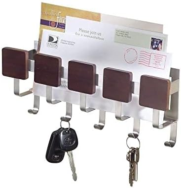 InterDesign 94271 Formbu Wall Mount Key and Mail Rack in Espresso by iDesign