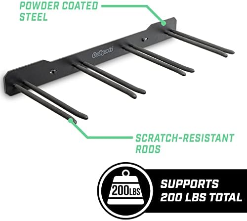 GoSports Wall Mounted Ski and Snowboard Storage Rack - 2 or 8 Ski Sizes - Image 4