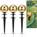 Tandefio 3 Pcs Garden Hose Guide Spike 13.5'' Decorative Ball, Gold by Tandefio