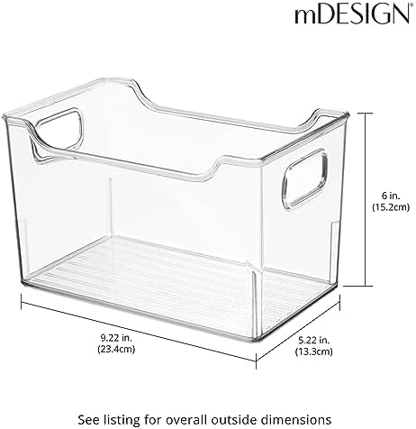 mDesign Deep Plastic Office Storage Bins with Handles for Organization in Filing Cabinet, Closet, or Desk Drawers, Organizer for Notes, Pens, Pencils, and Staples - Ligne Collection - 8 Pack - Clear - Image 4