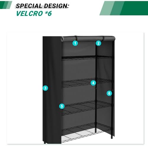 Storage Shelf Cover Waterproof Wire Rack Cover with Zipper 48"Wx18"Dx72"H - Image 7