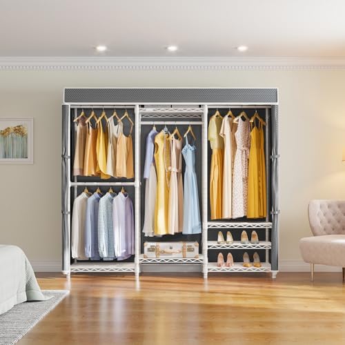 VIPEK Cover ONLY for V4S/V5 Medium/V30/V5i Medium Garment Rack, Upgarded Polyester Dustproof Cover Clothing Rack Cover with Zipper, 57.9" L X 17.3" W X 74.8" H, Grey - Image 6
