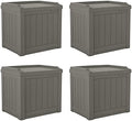 Suncast 22 Gallon Indoor or Outdoor Backyard Patio Small Storage Deck Box with Attractive Bench Seat and Reinforced Lid, Stone (4 Pack) by Unknown