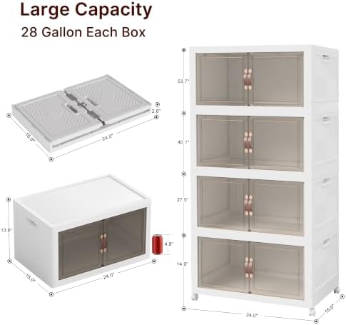 UAMFURI Stackable Storage Bins with Lids, 440QT Lockable Storage Cabinet - Image 6