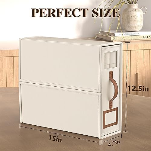 8 Pack Foldable Bed Sheets Set Organizers and Storage(King & Queen Size),Linen Fabric Closet Organizers with Window,Folding Bedding Storage Box for Bedsheets and Pillow Cube Organizer-Beige - Image 7