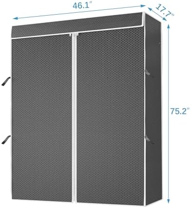 VIPEK Cover ONLY for V2/V2S/V7/R4/R3 Plus Clothes Rack, Dustproof Zippered Polyester Fabric Cover, Sturdy, Wrinkle Resistance, Breathability Keep Garments Dry, 46.1" L X 17.7" W X 75.2" H, Black - Image 6