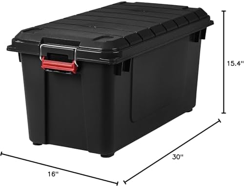 IRIS USA 21 Gal WeatherTight Storage Bins with Latching Lid, 4 Pack - Image 2