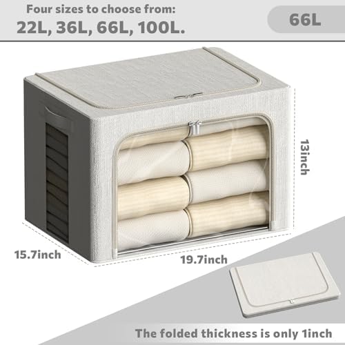 FHSQX 6 Pack Clothes Storage Bins with Metal Frame - Image 4