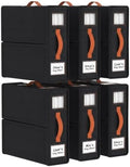 Bed Sheet Organizers, Foldable Linen Closet Storage, 6 Pack, Black by JOYMEEZO