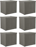 Suncast SS500ST 22 Gallon Small Resin Outdoor Patio Storage Deck Box (6 Pack) by Unknown
