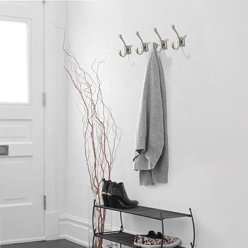 khtumeware Wall Hooks,10 Pack Coat Hooks Hardware Towel Hooks for Hanging Coats Matte Brushed Nickel Robe Hooks Wall Mounted with Screws for Key, Towel, Bags, Cup. - Image 5