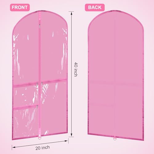 Windyun 10 Pack Garment Bags Costumes Kids 40", Pink - Image 2