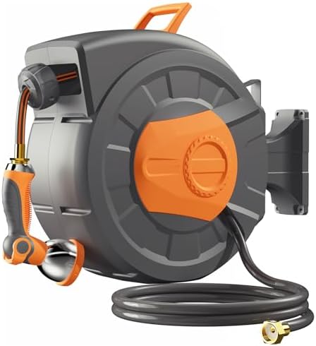 Retractable Garden Hose Reel 100 FT, 1/2" Heavy Duty Garden Hose by Unknown