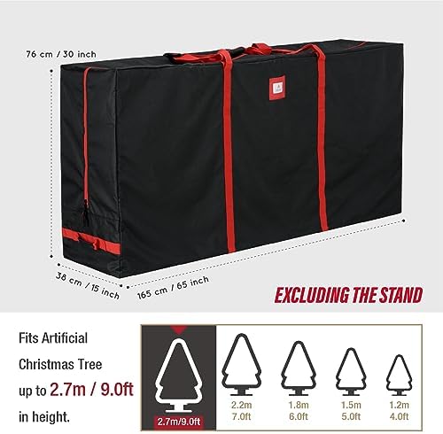Tree Nest Rolling Christmas Tree Storage Bag 9ft Christmas Tree Box for Xmas Artificial Disassembled Trees Holiday Extra Large Storage Bags Container with Wheels & Handles Waterproof Canvas Oxford - Image 3