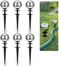 Tandefio 6 Pcs Garden Hose Guide Spike 13.5'' Decorative Ball, Silver by Tandefio