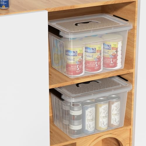 18 Quart Clear Plastic Latching Storage Box with Handle, 4-Pack - Image 6