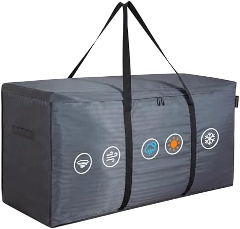 storagebag Patio Cushion Storage Bag, Outdoor Cushion Storage Bag,Waterproof Extra Large Furniture Storage Bag with Handle and Zipper, 48in L x 16in W x 22in H by AEGISCOMFORTCARE