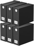 SpaceAid 6 Pack Bed Sheet Organizers and Storage, Foldable Sheet Organizer for Linen Closet, Sheets Set Folder Keeper with Window XL (Queen & King Size) Bedding Container, (Black, 6 Pack) by SpaceAid