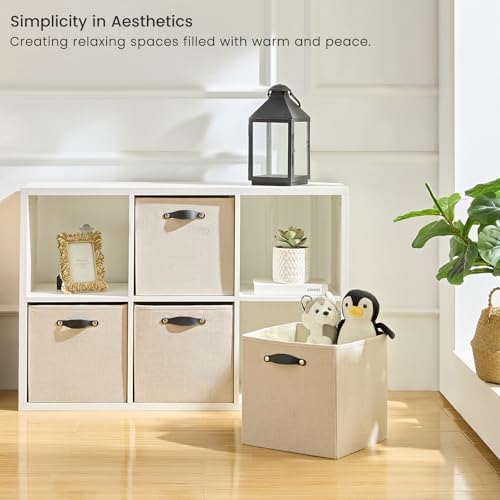 Cube Storage Bins | 13"x15"x13", Beige, 4 Pack - Image 2