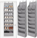 STORAGE MANIAC Over the Door Shoe Organizer Heavy-Duty Large Deep Pocket Hanging Shoe Organizer Shoe Rack Door Closet Shoe Organizer for Wall, Dorm & Narrow Door Storage Shoe Holder Grey, 2 Pack by STORAGEMANIAC