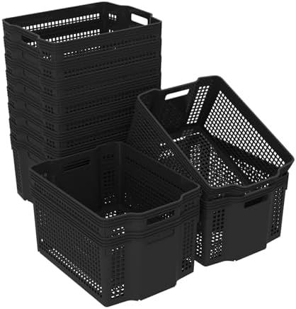 Stackable Woven Basket, Pantry Storage Bins, 12 Pack Baskets Set - Image 5