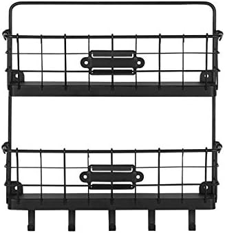 Spectrum Diversified Vintage Wall Mount Office or Entryway 2-Tier Letter Holder Organizer & Key Rack, One, Black (A14610) - Image 4